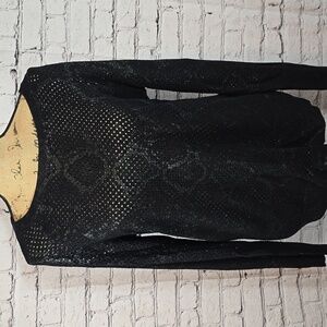 INC International Concepts Black Snakeskin Patterned Sweater Size Medium